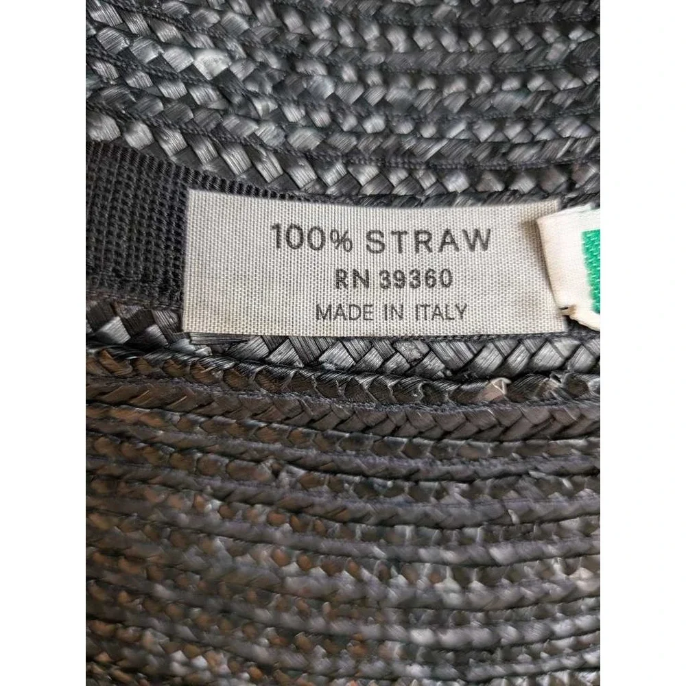 Betmar Black Straw Hat Womens Bow Accent Made in Italy Fashion Sun Hat - Picture 6 of 14